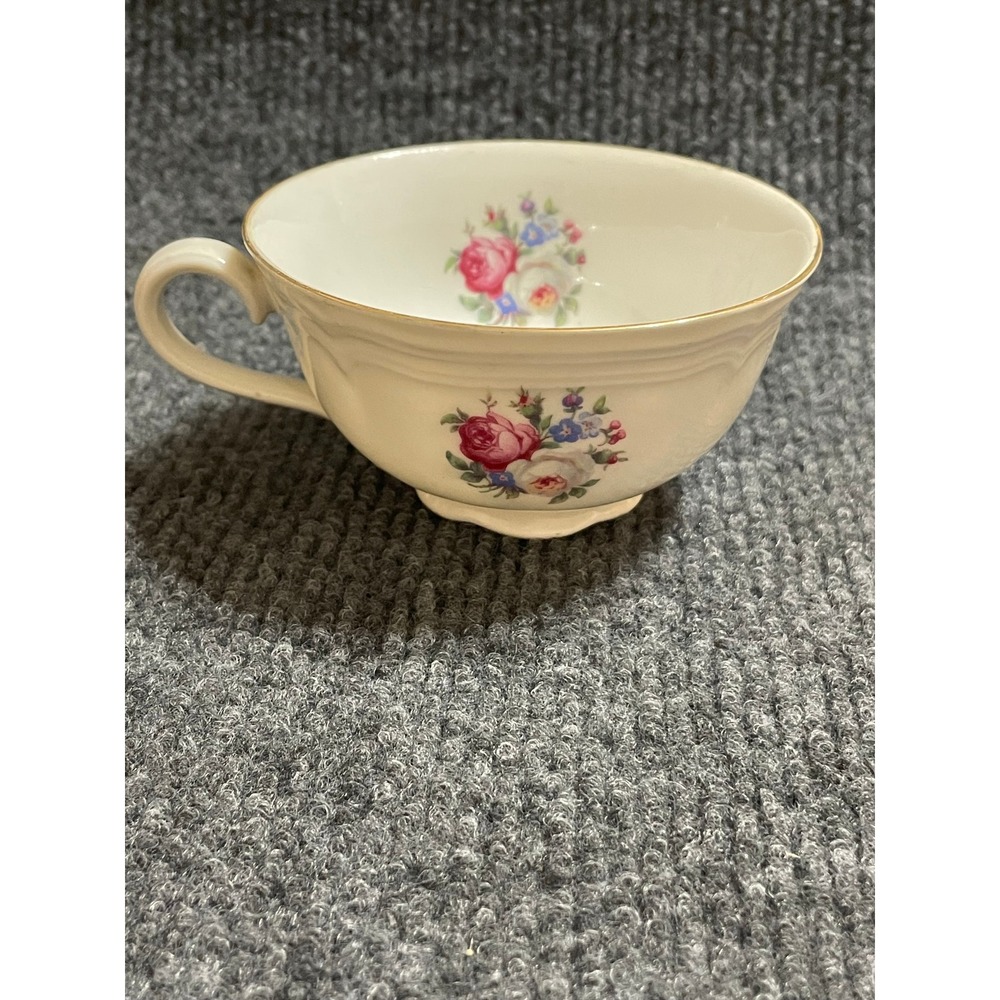 Seltmann Weiden Bavaria Marie Luise Tea Cup Vintage Floral Rose Gold Trim